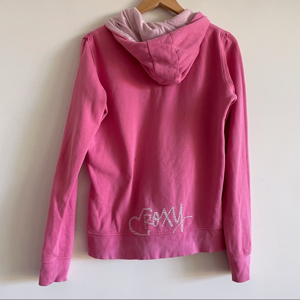 vintage y2k pink hoodie roxy jumper 2000s surf sweater. - Picture 4 of 7